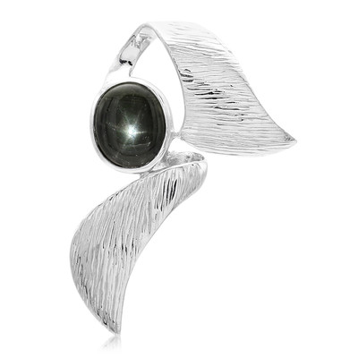 Black Star Sapphire Silver Pendant (MONOSONO COLLECTION)
