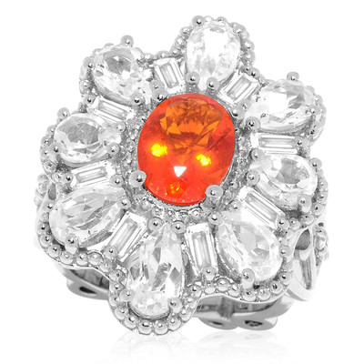 Mexican Fire Opal Silver Ring (Dallas Prince Designs)