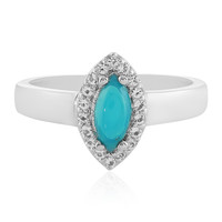 Blue Ethiopian Opal Silver Ring