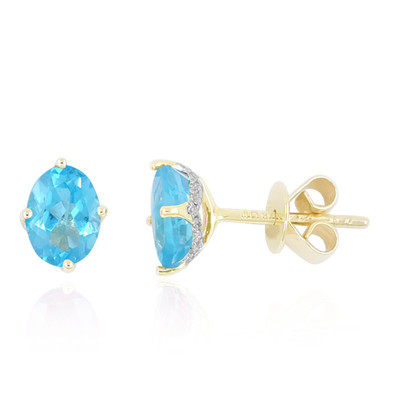 9K Blue Apatite Gold Earrings (de Melo)