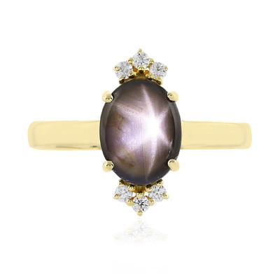 9K Black Star Sapphire Gold Ring