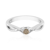 I3 Champagne Diamond Silver Ring