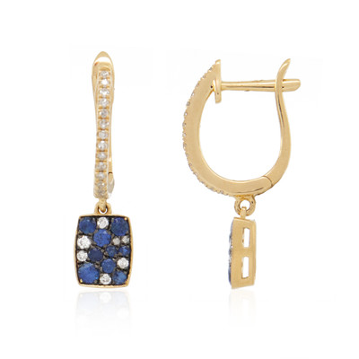 18K Blue Sapphire Gold Earrings (AMAYANI)