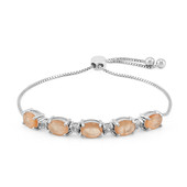 Peach Pastel Quartz Silver Bracelet