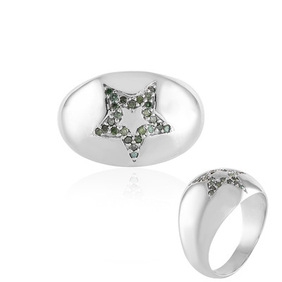 I3 Green Diamond Brass Ring (Juwelo Style)