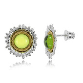 Colombian green Amber Silver Earrings (dagen)