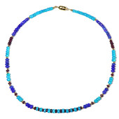 Blue Ethiopian Opal Silver Necklace (Riya)
