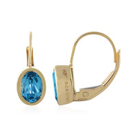 9K Swiss Blue Topaz Gold Earrings (Adela Gold)
