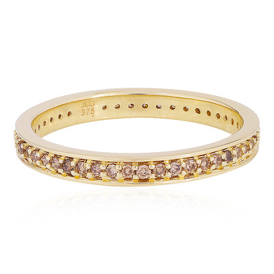 9K I4 Champagne Diamond Gold Ring