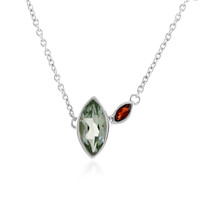 Green Amethyst Silver Necklace
