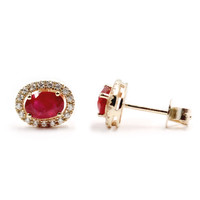 9K Mozambique Ruby Gold Earrings