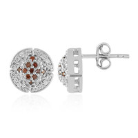 I3 Cognac Diamond Silver Earrings