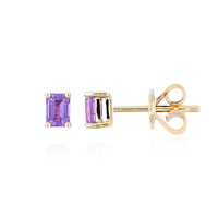 9K Unheated Ceylon Purple Sapphire Gold Earrings