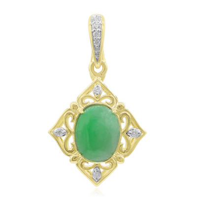 9K Royal Green Jadeite Gold Pendant (Annette)