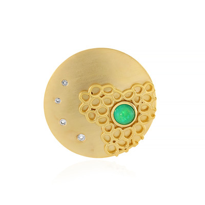 Green Ethopian Opal Silver Pendant (MONOSONO COLLECTION)