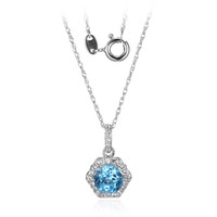 Swiss Blue Topaz Silver Necklace