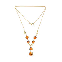9K Baltic Amber Gold Necklace