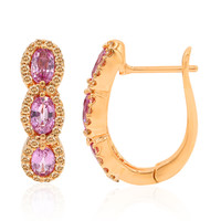9K Pink Sapphire Gold Earrings