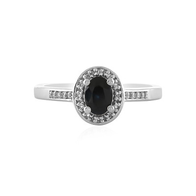 Black Sapphire Silver Ring