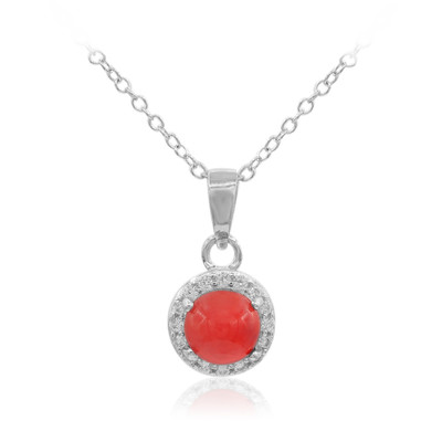 Red Ethiopian Opal Silver Necklace