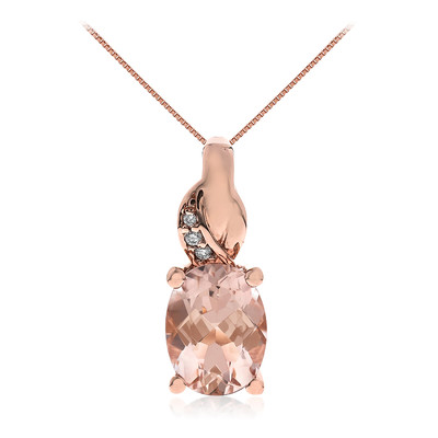 10K AAA Morganite Gold Necklace