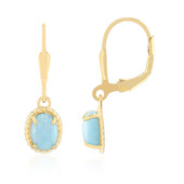 Caribbean Blue Opal Silver Earrings