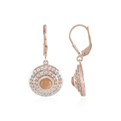 Peach Moonstone Silver Earrings (KM by Juwelo)