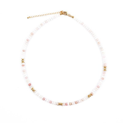 Pink Andenian Opal Silver Necklace