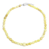 Yellow Opal Silver Necklace