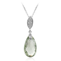 9K Green Amethyst Gold Necklace