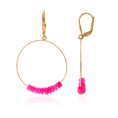 Pink Ethiopian Opal Silver Earrings (Maigold Kreativ)