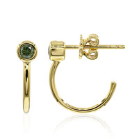 9K VS1 Green Diamond Gold Earrings