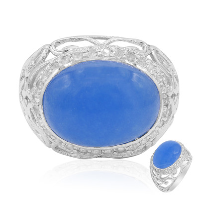 Blue Jadeite Silver Ring