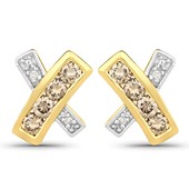 PK Brown Diamond Silver Earrings