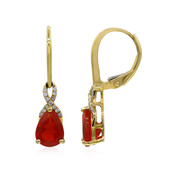14K Mexican Fire Opal Gold Earrings (CIRARI)