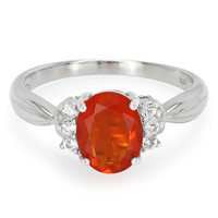 Mexican Fire Opal Silver Ring