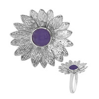 Lavender Jade Silver Ring