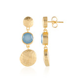 Blue Chalcedony Brass Earrings (Juwelo Style)