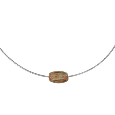 Petrified Palm Wood Silver Necklace (MONOSONO COLLECTION)