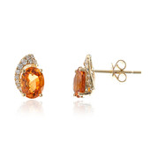 14K Mandarin Garnet Gold Earrings (CIRARI)
