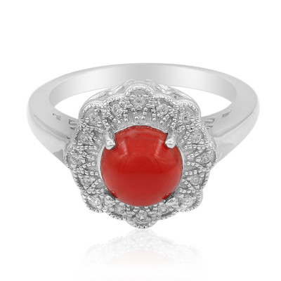 Red Ethiopian Opal Silver Ring