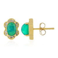 Green Ethopian Opal Silver Earrings