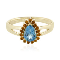 9K Swiss Blue Topaz Gold Ring (Adela Gold)