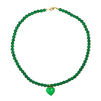 Green Onyx Silver Necklace (Riya)
