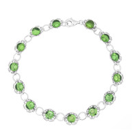 Colombian green Amber Silver Bracelet