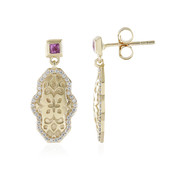 9K Ceylon Pink Sapphire Gold Earrings