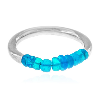 Neon Blue Opal Silver Ring