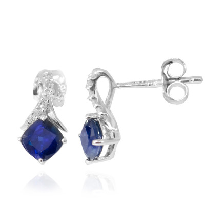 9K Blue Sapphire Gold Earrings