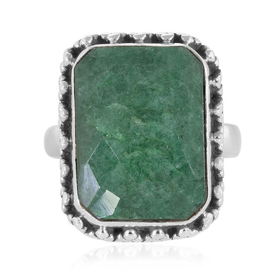 Green Beryl Silver Ring