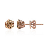 9K VS1 Argyle Rose De France Diamond Gold Earrings (Annette)